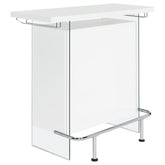 Coaster Acosta Rectangular Bar Unit with Footrest and Glass Side Panels Model 182632